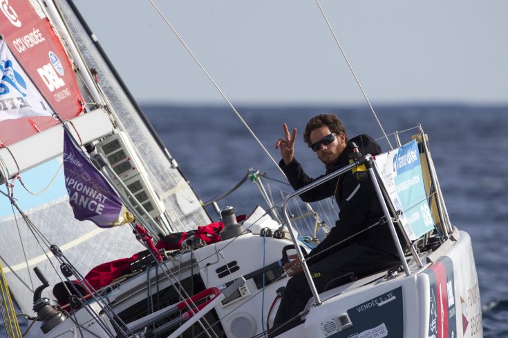 Thomas Cardrin sur son bateau