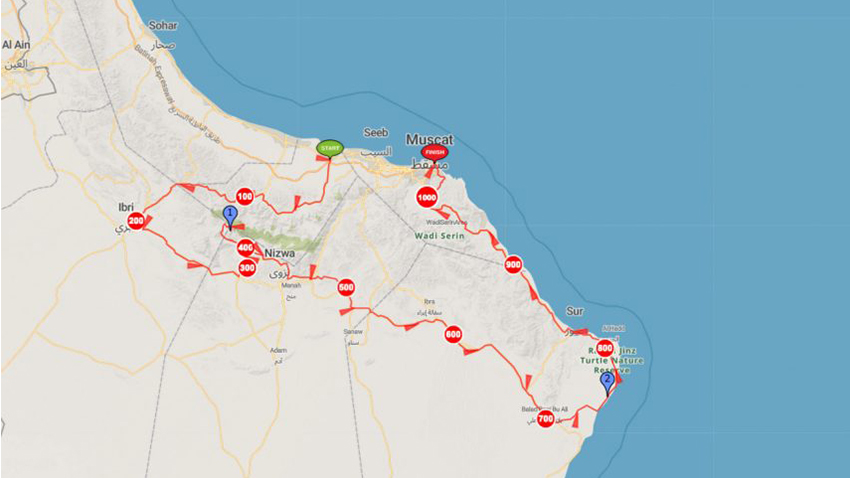 Parcours du Bikingman Oman 2019