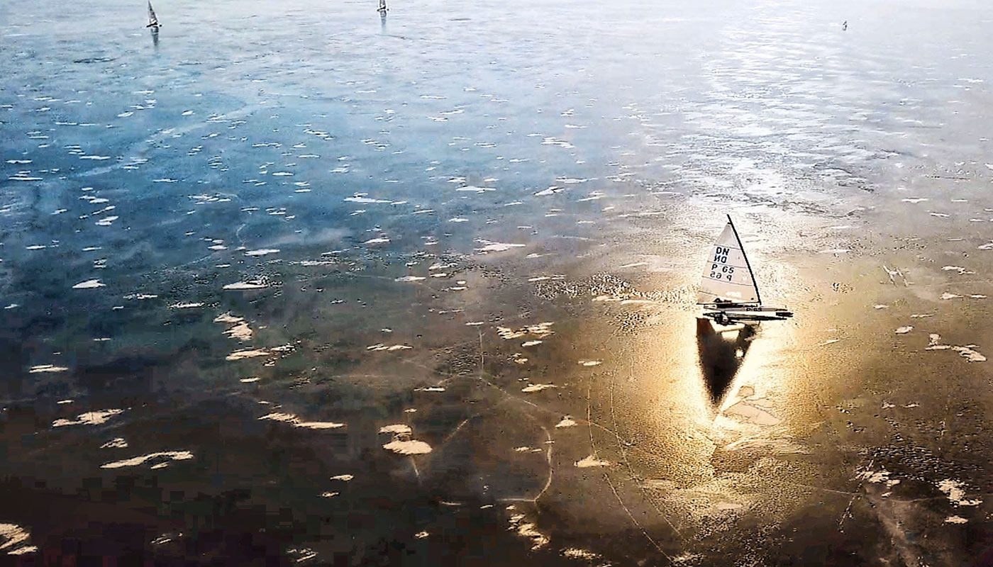voile sur glace ou ice sailing en anglais