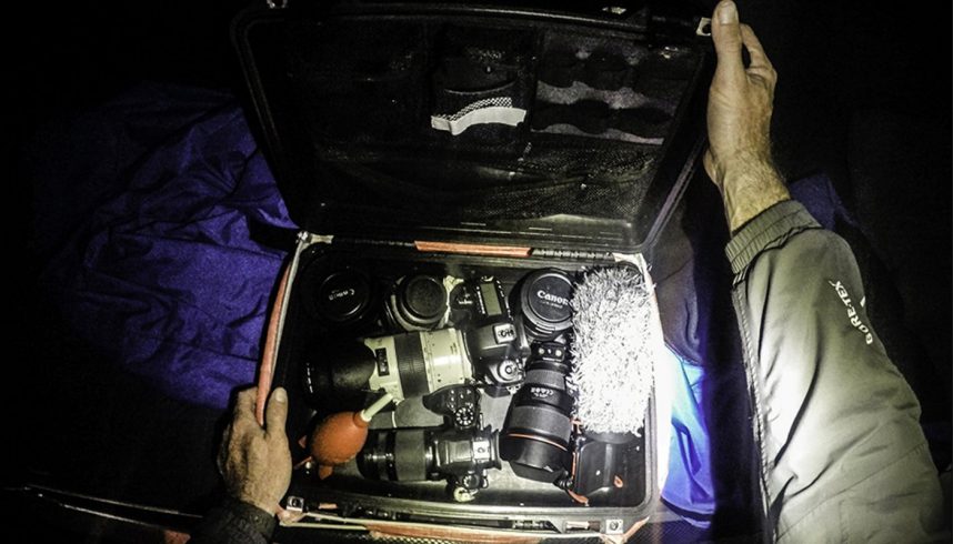 Le matériel du photographe Amory Ross sur la Volvo Ocean Race
