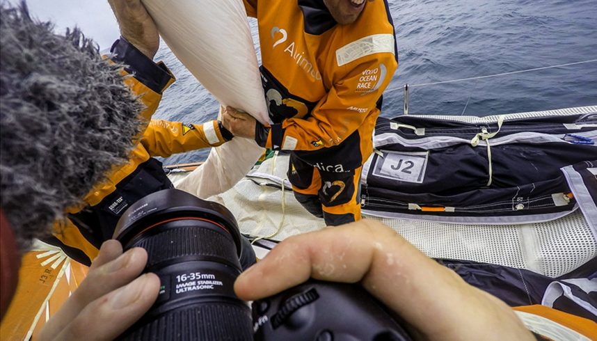 Le matériel du photographe Amory Ross sur la Volvo Ocean Race