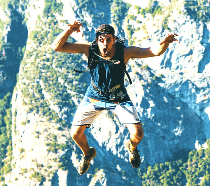 Illustration livre Eloge de la peur avec un homme en chute libre