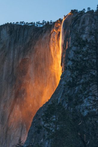 La cascade Horsetail du parc Yosemite