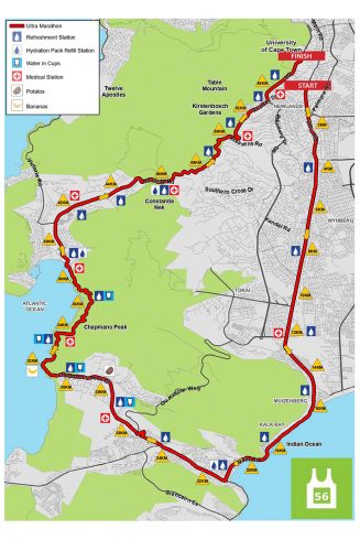 Parcours du Two Oceans Marathon