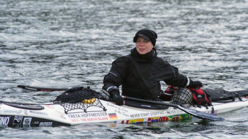 Freya Hoffmeister lors de son aventure sur la côte ouest nord américaine.