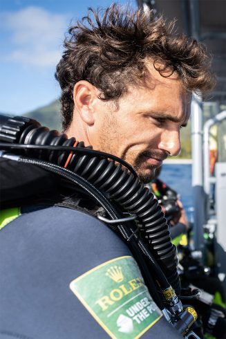 Ghislain Bardout, concentré avant de plonger