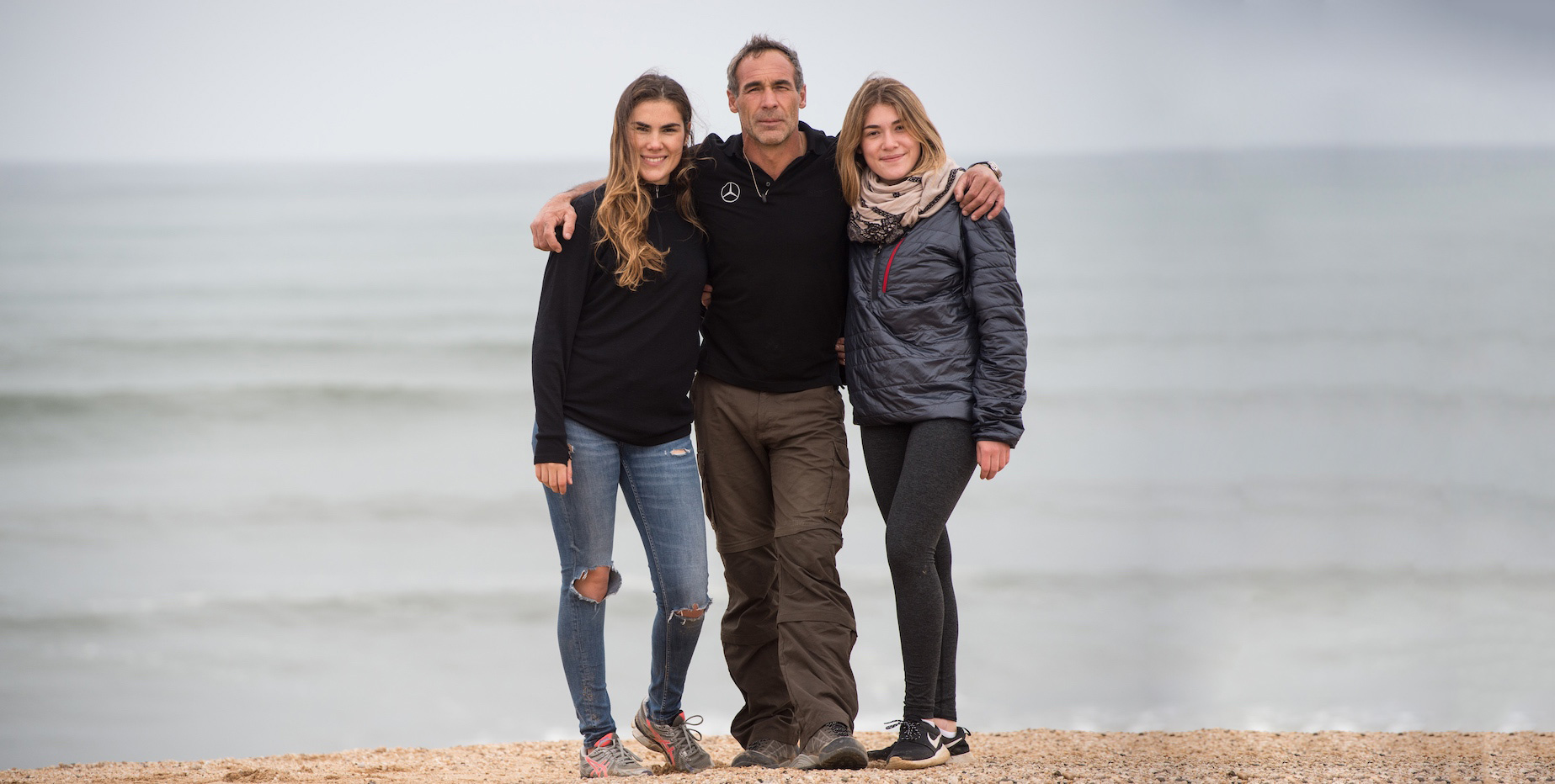 Mike Horn et ses deux filles Jessica et Annika