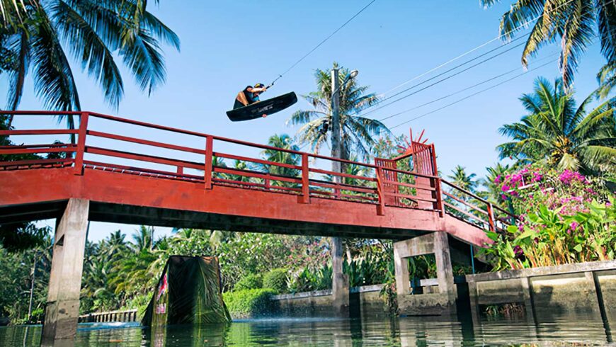 Dominik Gührs en wakeboard