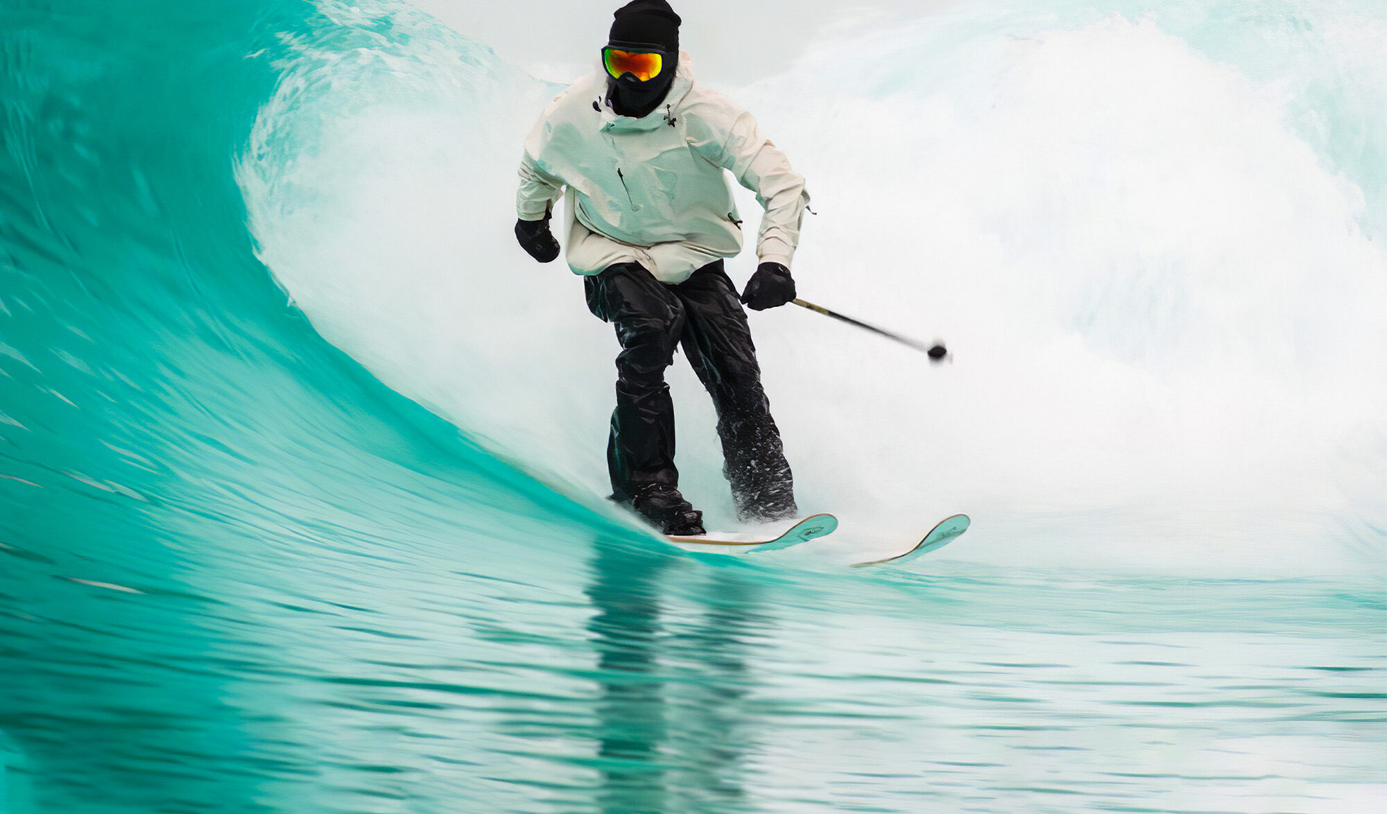 Candide Thovex ski sur l'eau