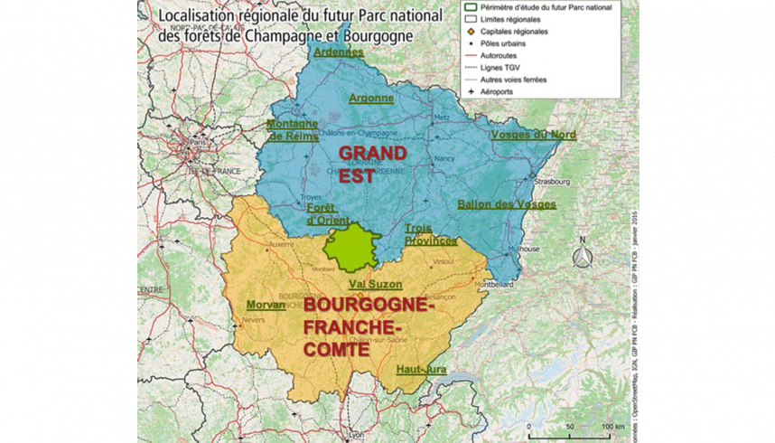 Parc National de forêt en Champagne et Bourgogne