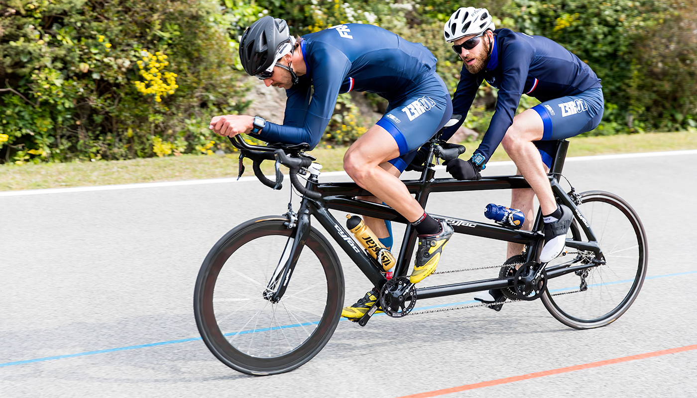 Thibaut Rigaudeau sur son tandem