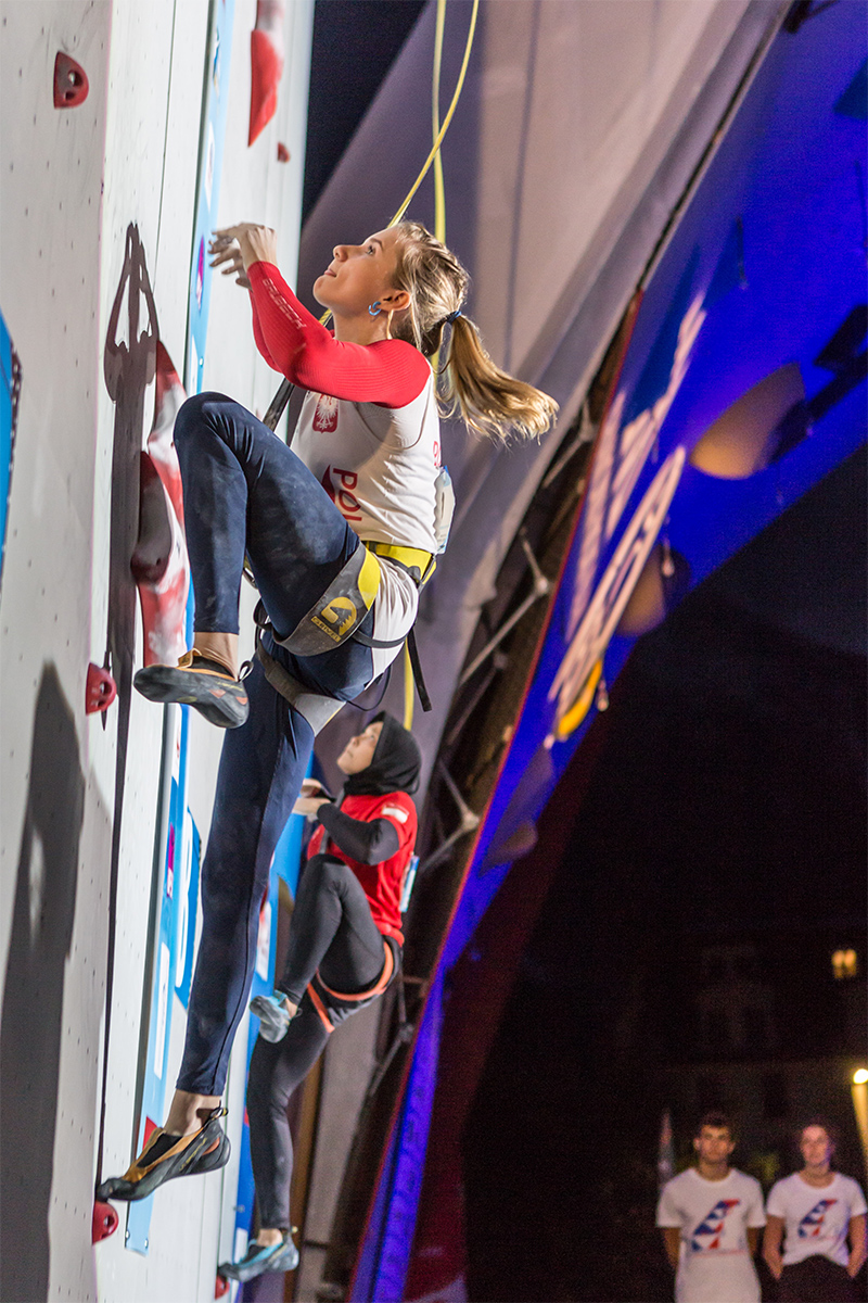 Epreuve de vitesse d'escalade femme à Chamonix