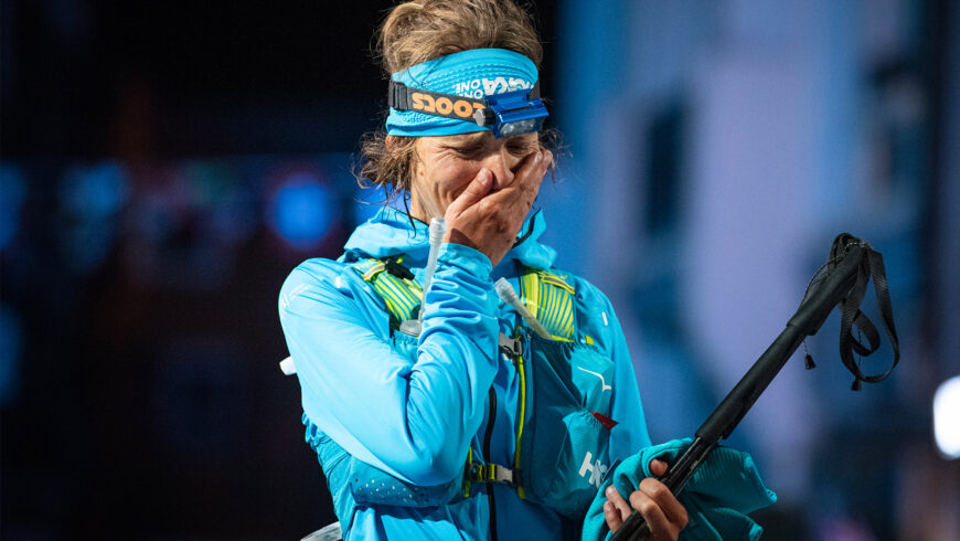 Audrey Tanguy à l'arrivée de la TDS 2019