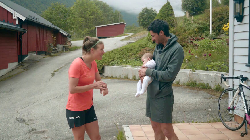 Emelie Forsberg, Kilian Jornet et leur fille Maj