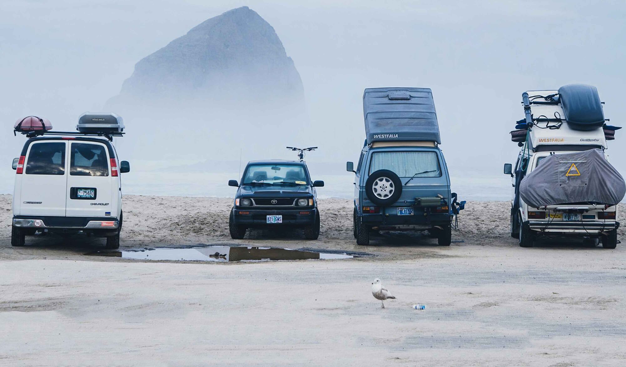 Vans sur la plage