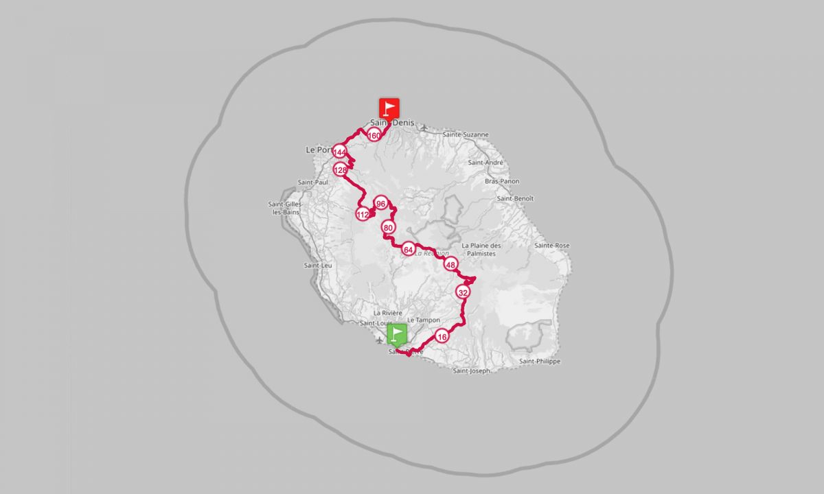 Carte du Grand Raid de la Réunion