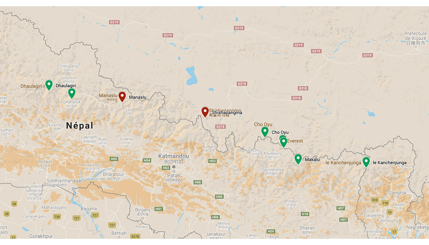 Frontière Népal/Chine map