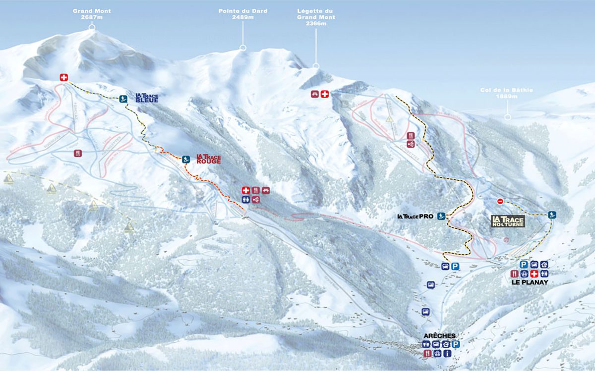 Carte des traces de ski de rando à Arêches-Beaufort