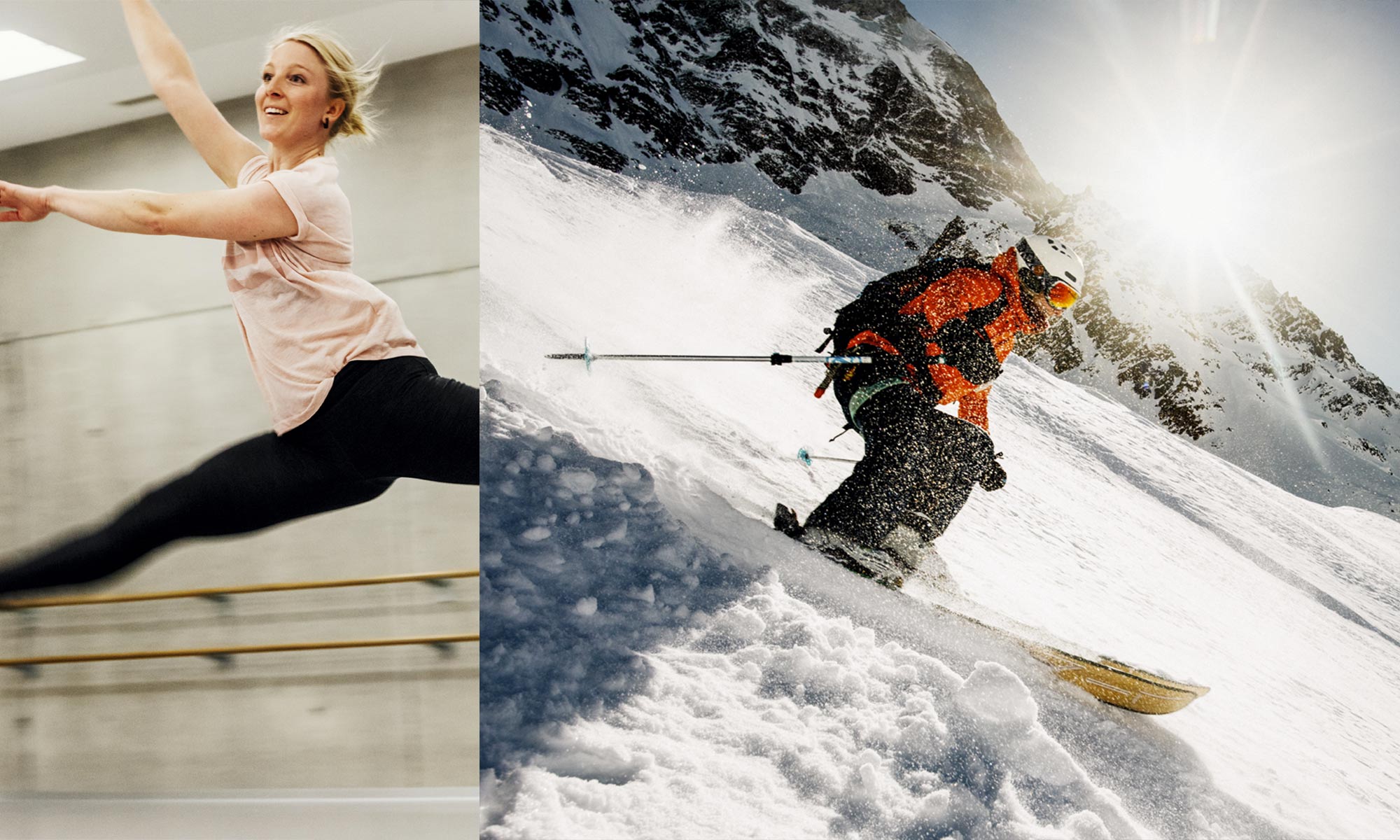 Stephanie Schelling en ski hors-piste dans le Valais