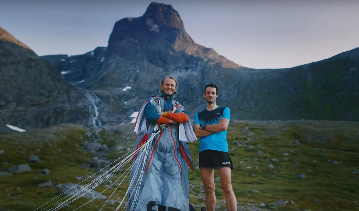 Kilian Jornet et Tom Erik Heimen, romsdalshorn challenge
