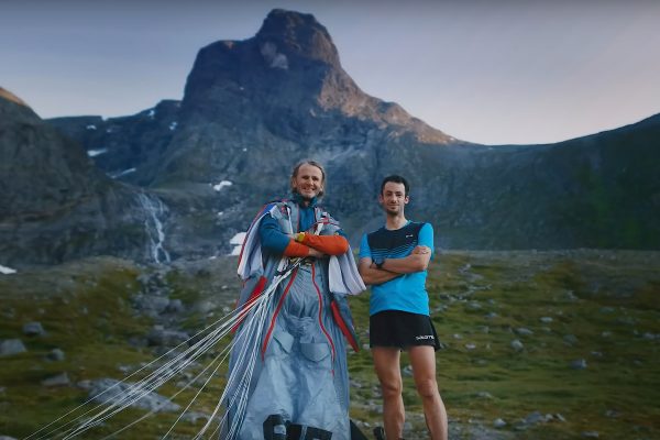 Kilian Jornet et Tom Erik Heimen, romsdalshorn challenge