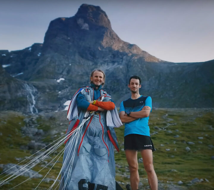 Kilian Jornet et Tom Erik Heimen, romsdalshorn challenge