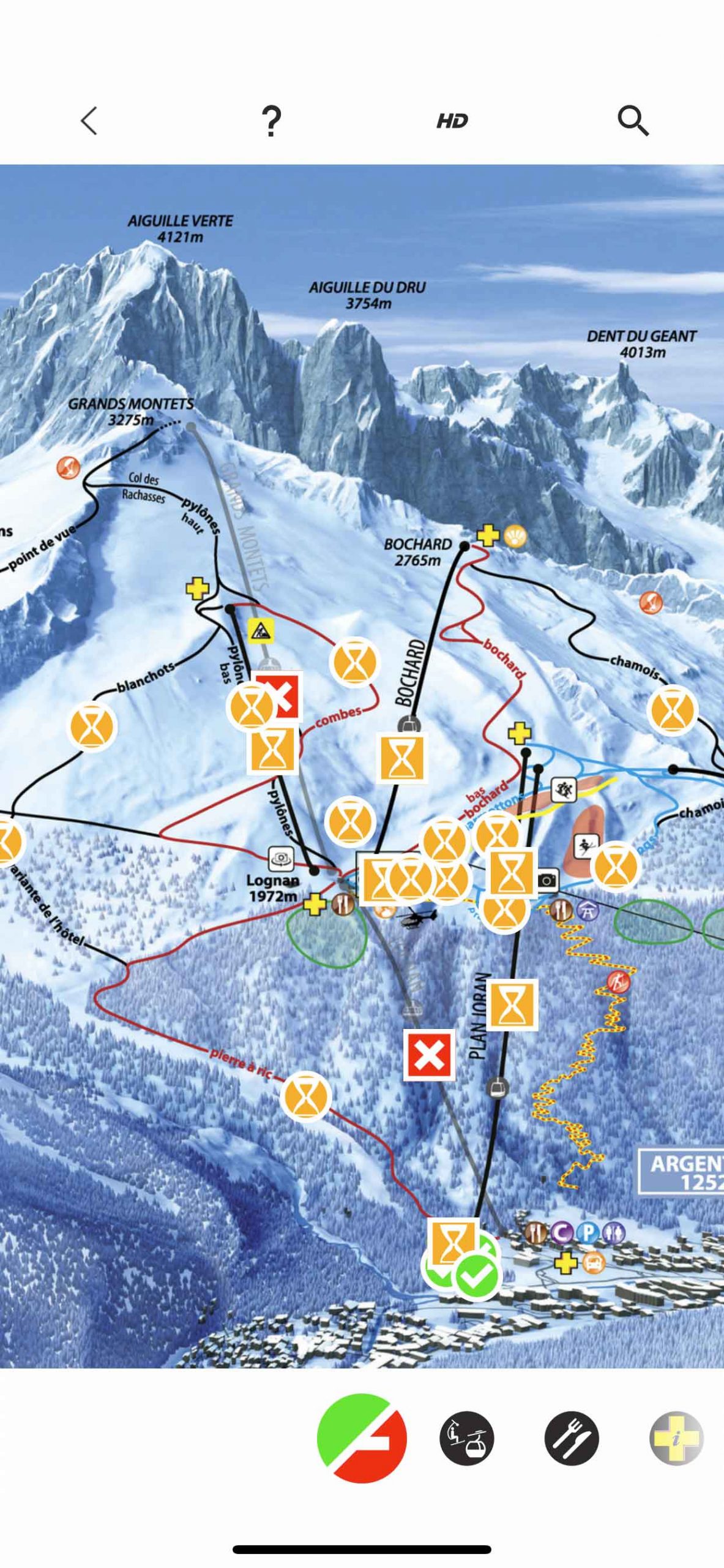 App de Chamonix / Plan des pistes