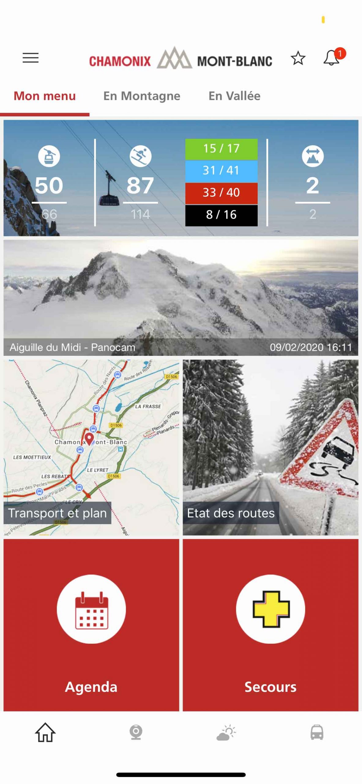 App de Chamonix / Menu