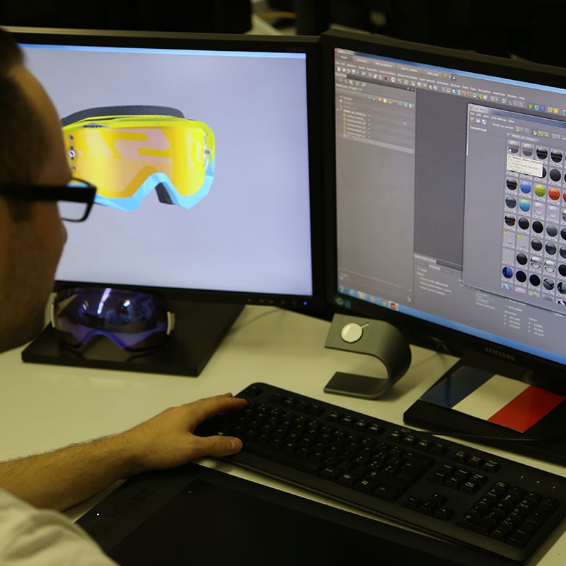 Design et rendu 3D, conception masque de ski