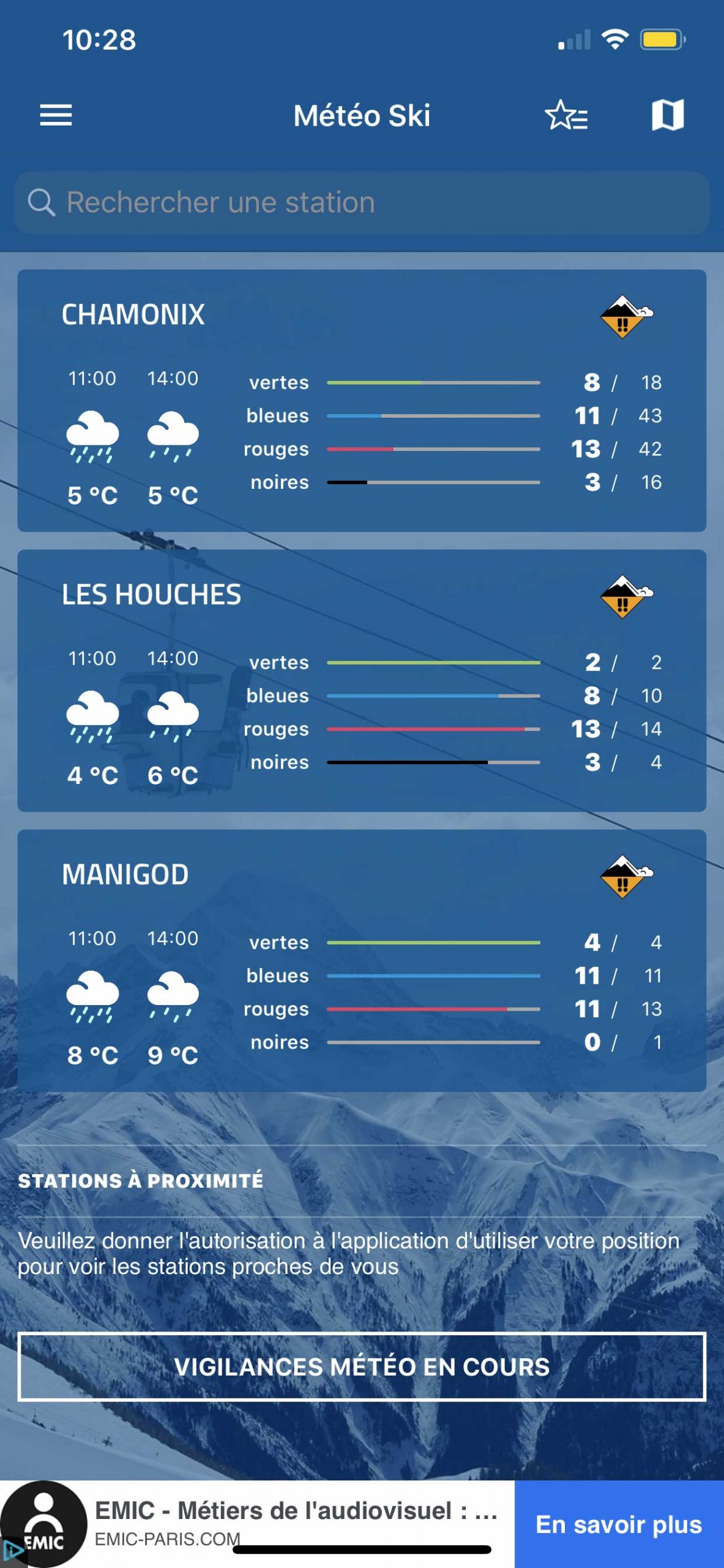 App Météo Ski / Stations