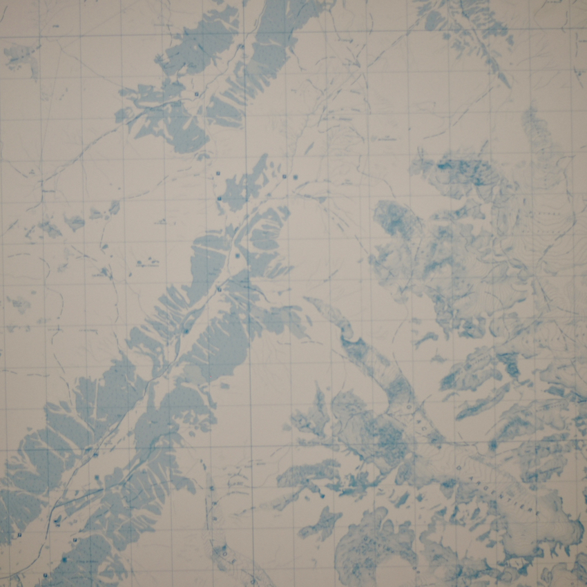 Carte du Mont Blanc cyan tracé (IGN)