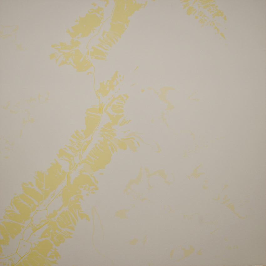 Carte du Mont-Blanc tracé jaune (IGN)