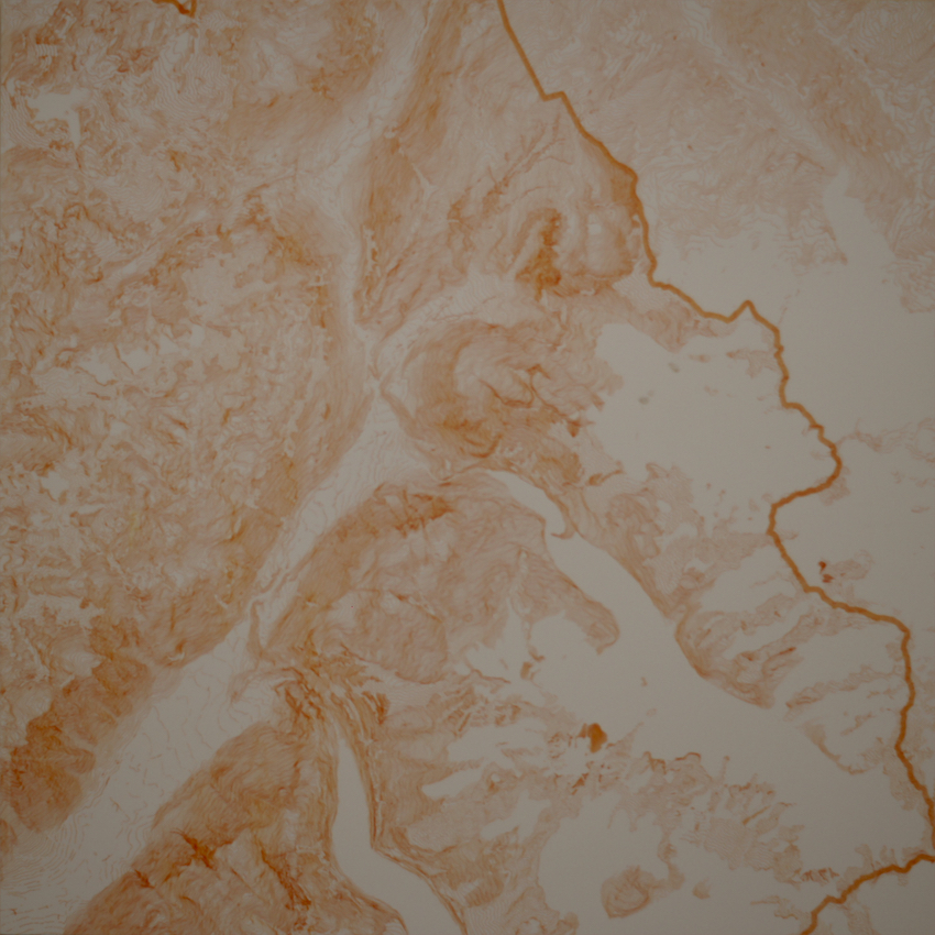 Carte du Mont- Blanc tracé orange (IGN)