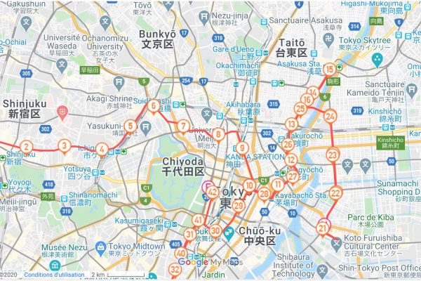 Parcours du marathon de Tokyo 2020