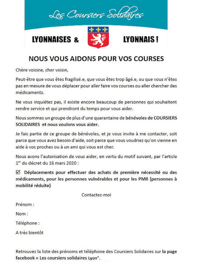 Les coursiers solidaires Lyonnais