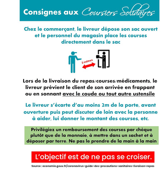 Consignes aux coursiers solidaires