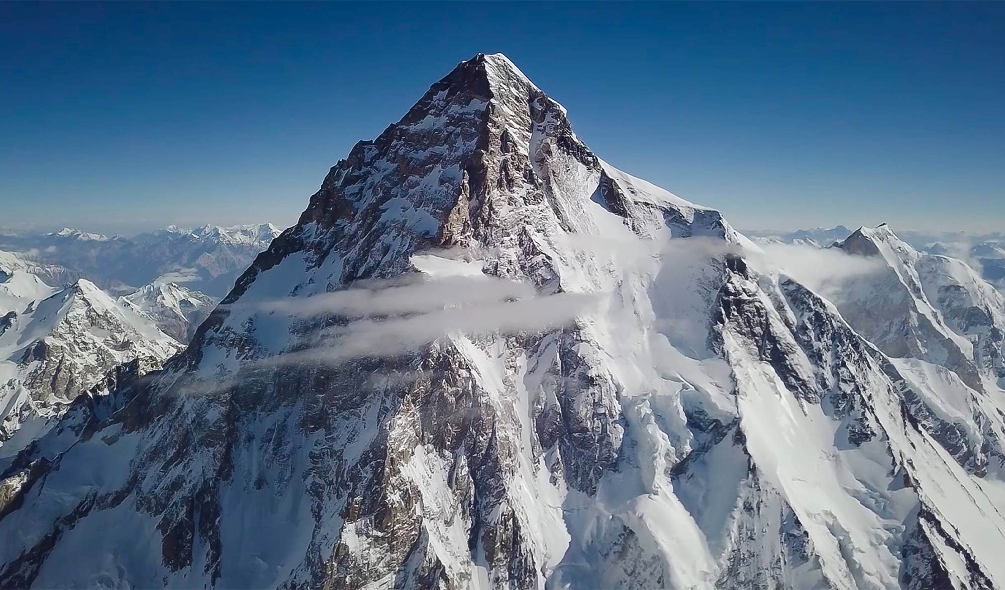 Prise de vue du K2 par un drone