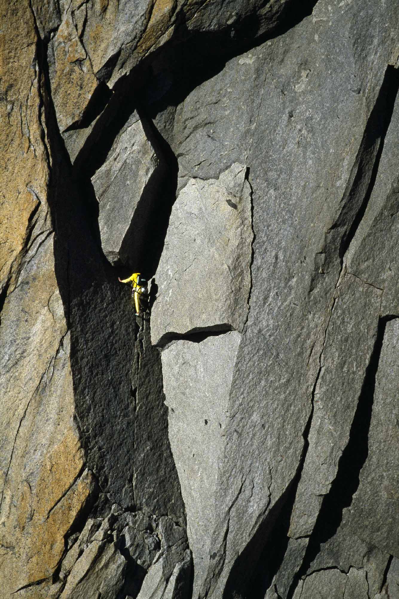 Catherine Destivelle, solo dans les Drus