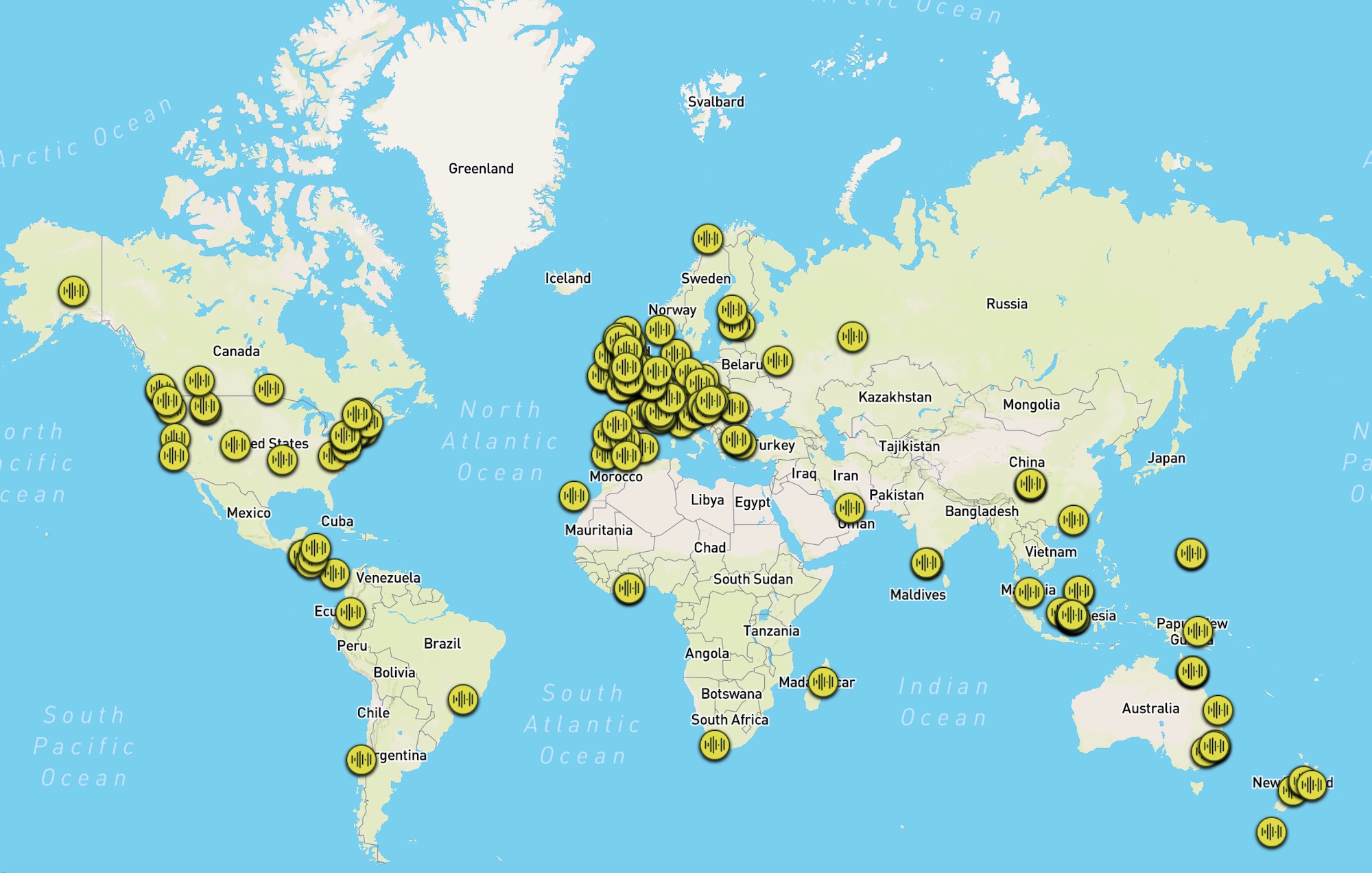 Carte du monde interactive