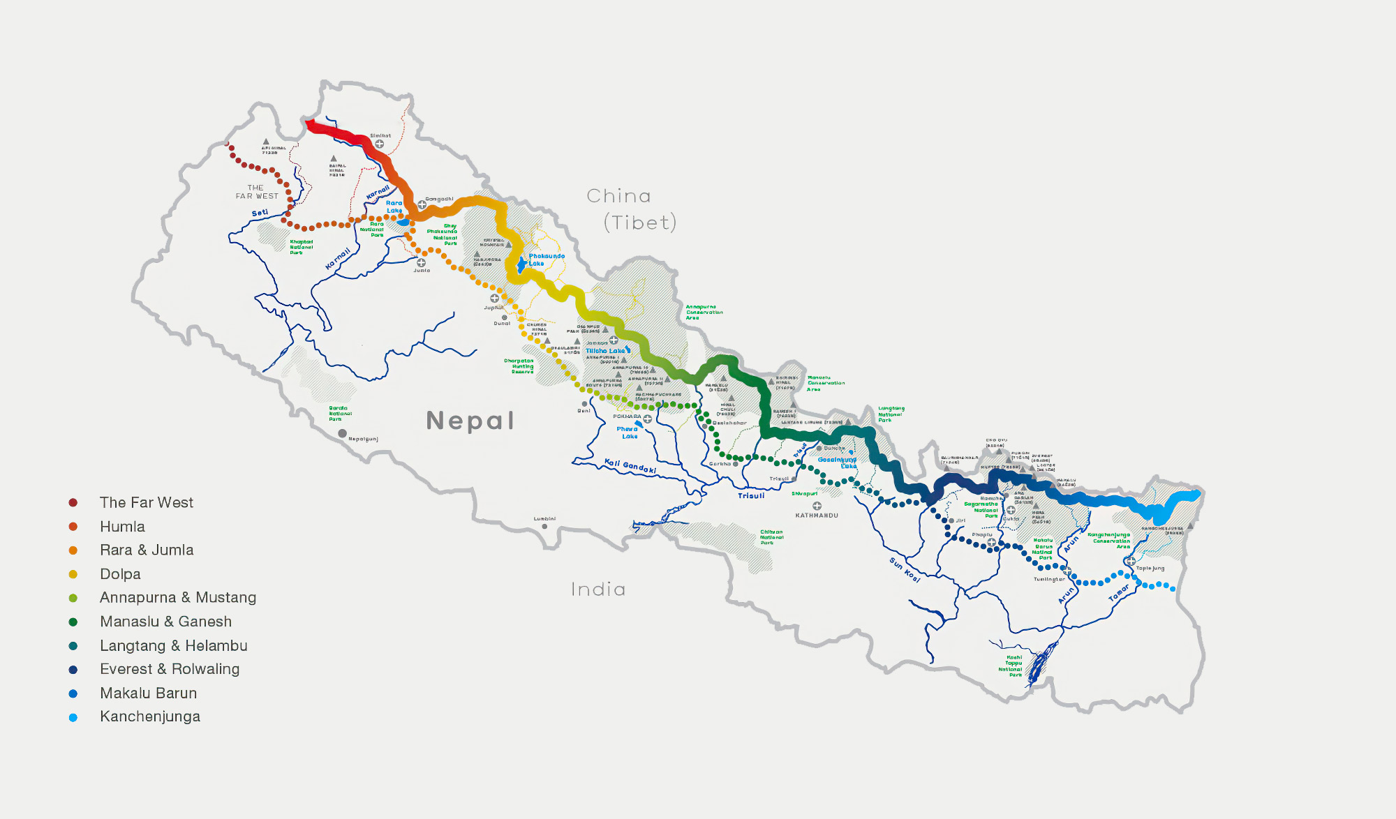 Carte du Great Himalaya Trail