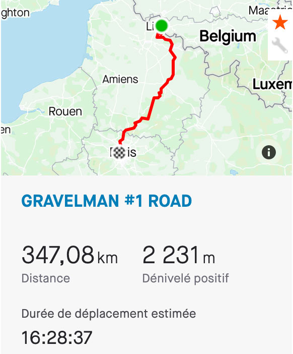 GravelMan tracé route