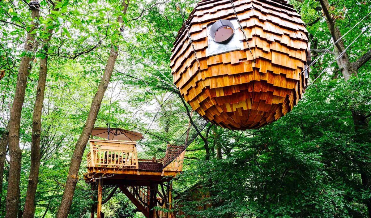 Cabane jacuzzi "Plume", nuit insolite proche Paris
