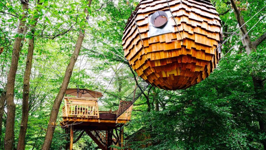 Cabane jacuzzi "Plume", nuit insolite proche Paris