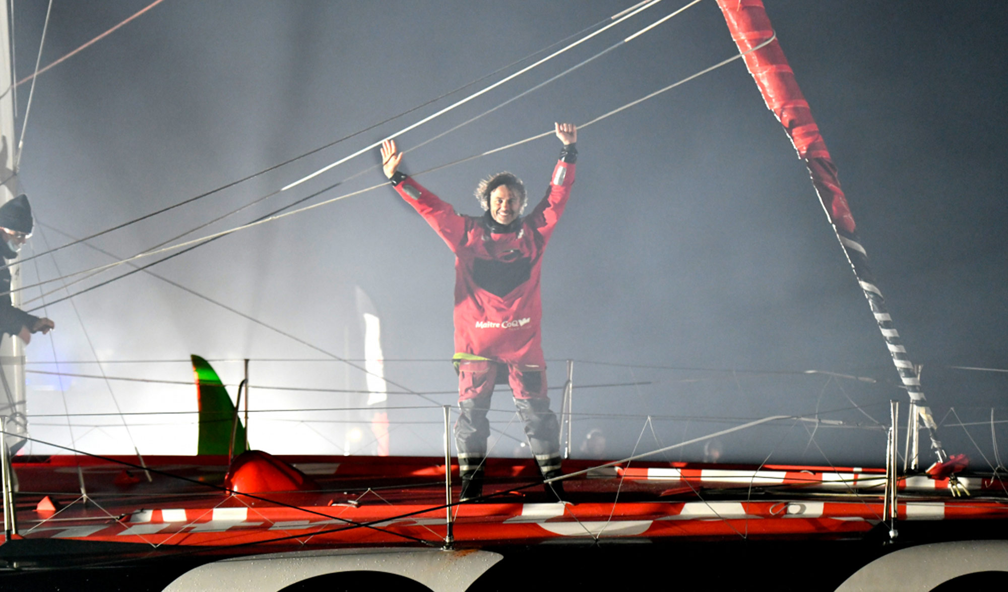 Arrivée du vainqueur du Vendée Globe 2021, Yannick Bestaven