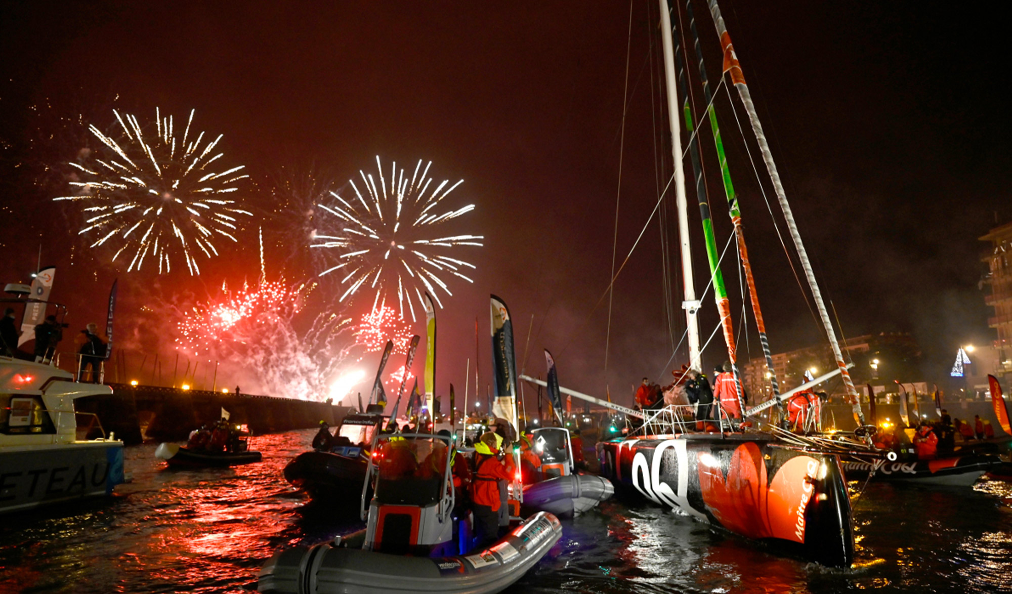 Arrivée du vainqueur du Vendée Globe 2021, Yannick Bestaven