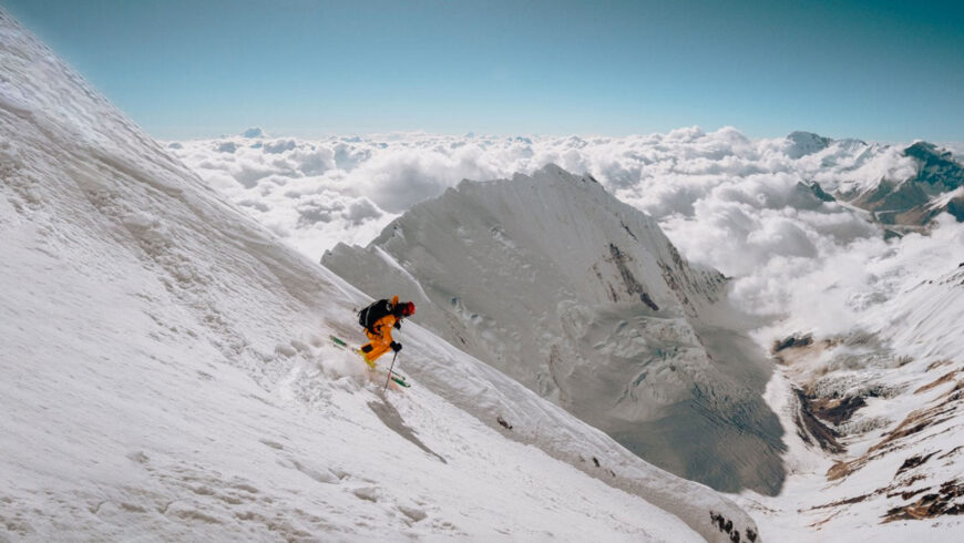 Hilaree Nelson lors de son expédition au Lhotse Couloir en 2018
