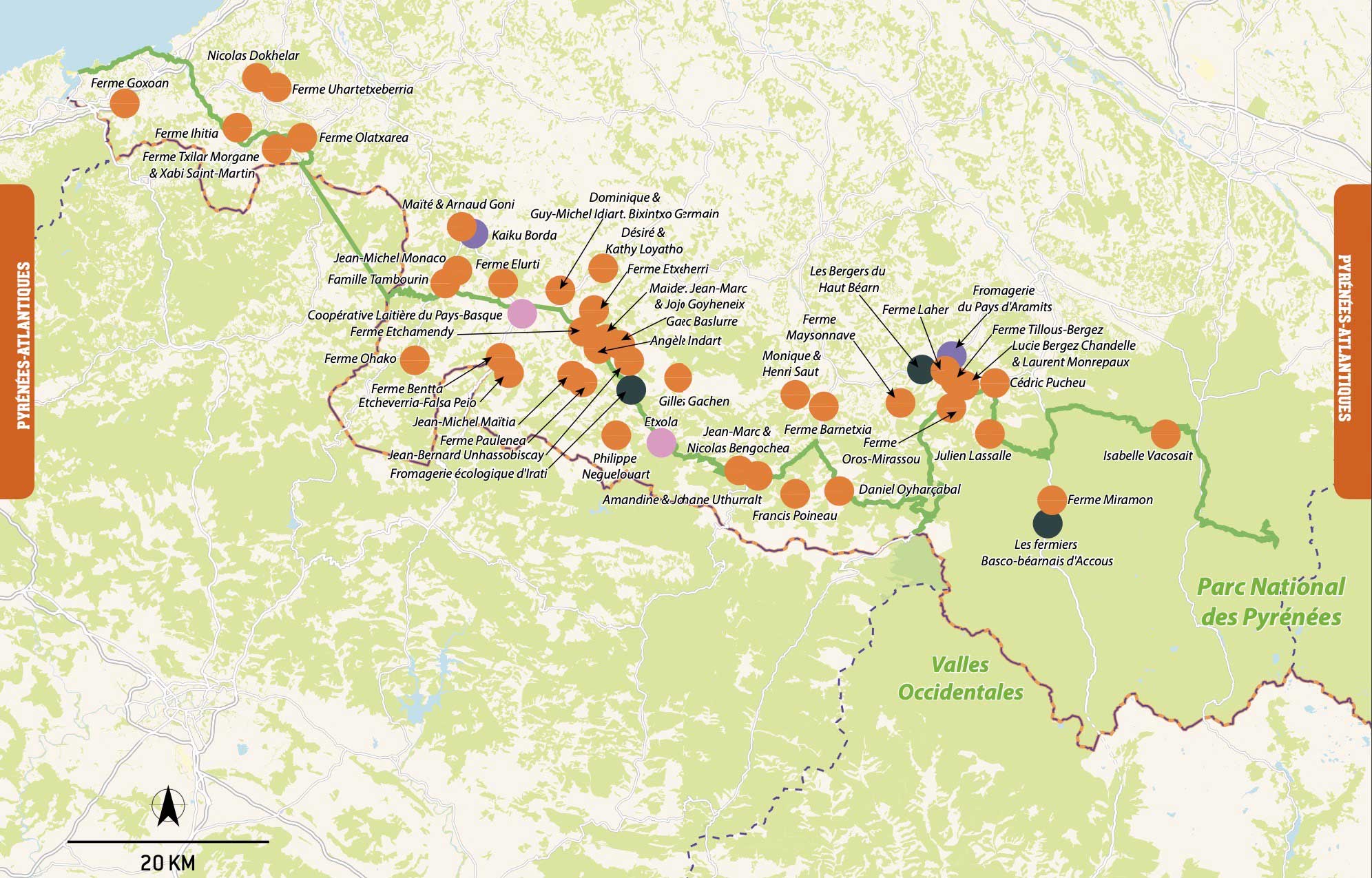 carte rando vélo & fromage Pyrénées