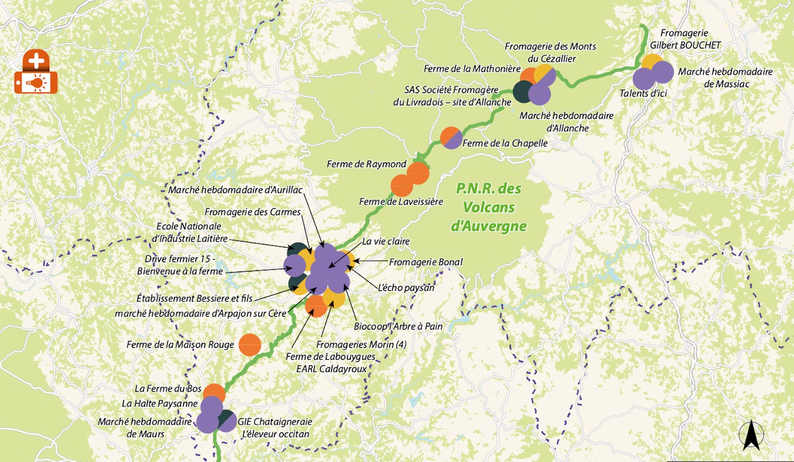 carte rando vélo & fromage auvergne