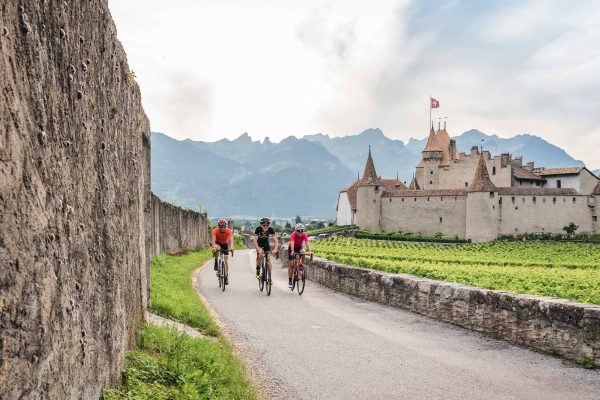 Cyclotourisme dans la région de Aigle, canton de Vaud en Suisse