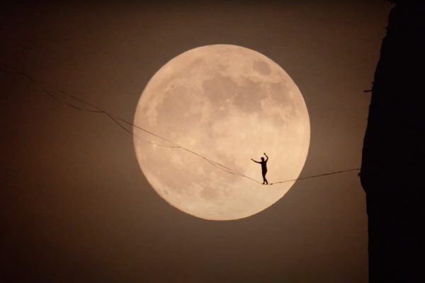 Highline en Navarre objectif Lune